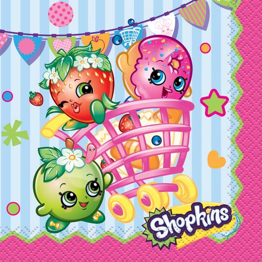 2 Birthday Party Supplies Paper 16 Ct Shopkins Let’s Party Beverage Napkins